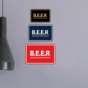 Signs ByLITA Classic Framed B.E.E.R = Brew. Enjoy. Empty. Repeat Wall or Door Sign
